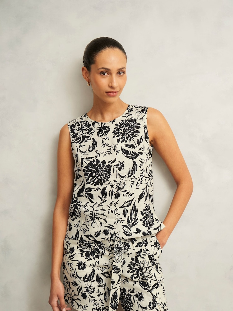 Hobbs White 100% Linen Maura Top - Image 2 of 4