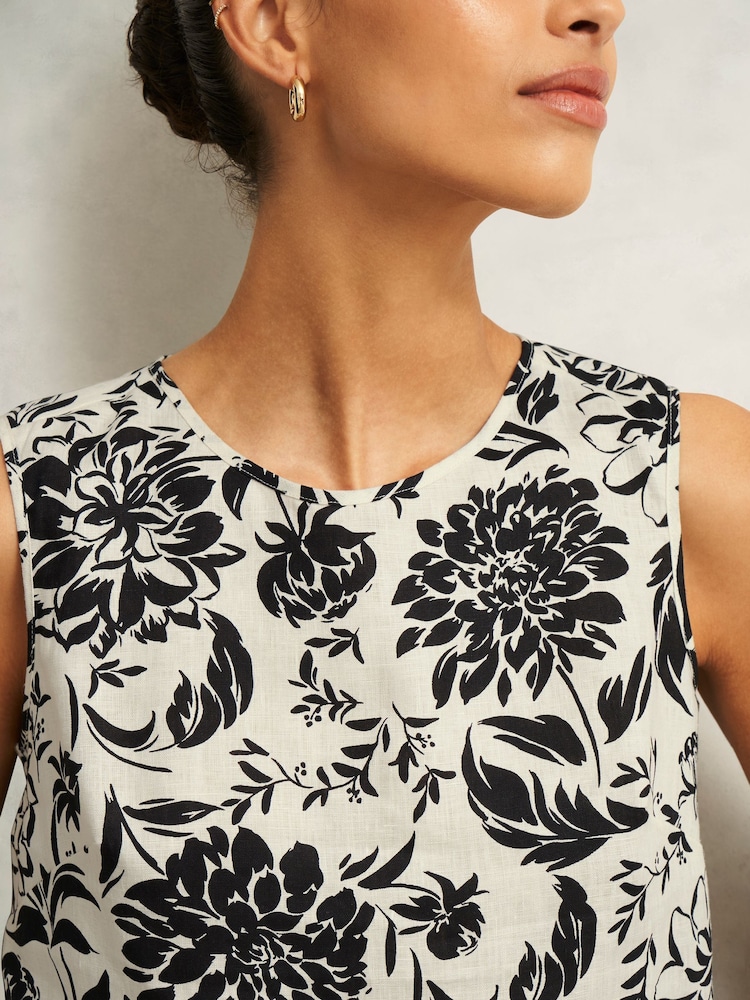 Hobbs White 100% Linen Maura Top - Image 4 of 4
