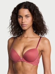 Victoria's Secret Seductive Rose Pink Lace Trim Push Up Bra - Image 1 of 2