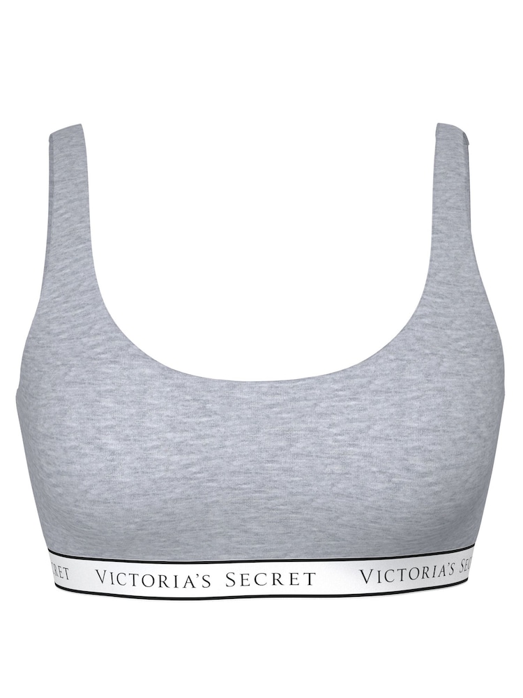 Victoria's Secret Medium Heather Grey Cotton Scoop Bralette - Image 3 of 3 Victoria's Secret Medium Heather Grey Cotton Scoop Bralette - Image 3 of 3