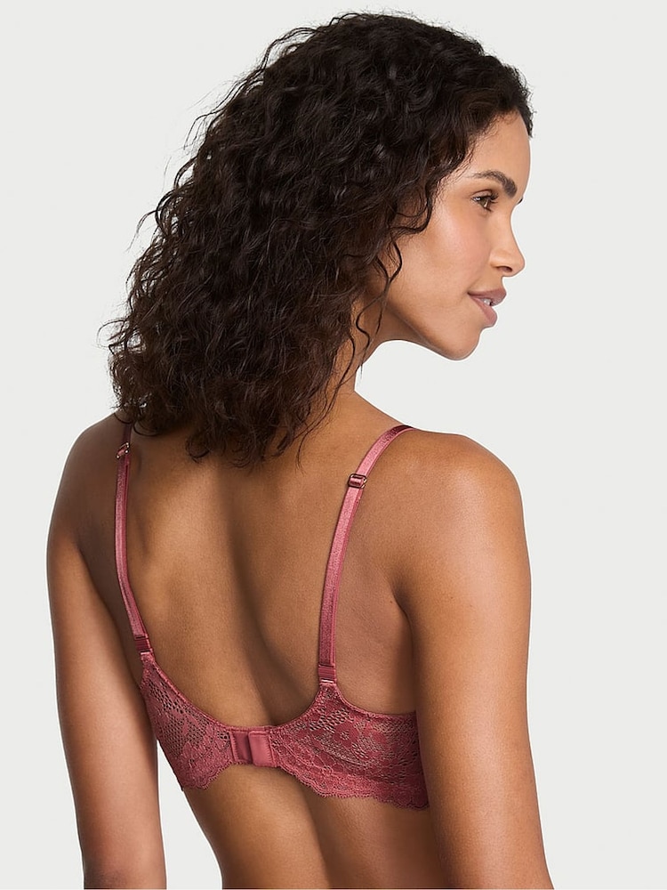 Victoria's Secret Seductive Rose Pink Unlined Balcony Lace Bra - Image 2 of 3