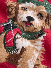 Rot, Hund - Weihnachtlicher Strickpullover (3 Monate bis 7 Jahre) - Bild 6 von 7