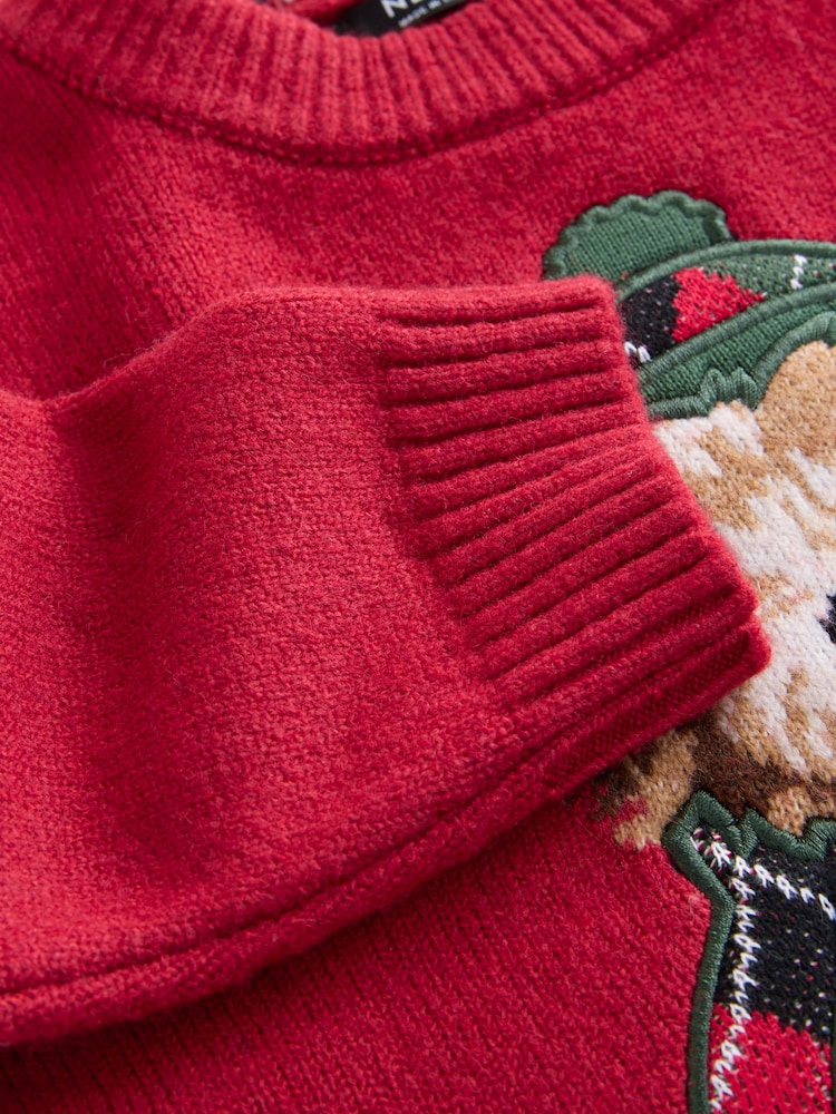 Rot, Hund - Weihnachtlicher Strickpullover (3 Monate bis 7 Jahre) - Bild 7 von 7