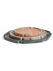 Oka Set of 3 Blue Alba Marble Decorative Plates - Image 2 of 4