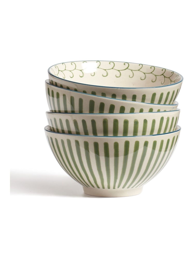 Oka Set of 4 Green Kintaro Bowls - Image 2 of 3