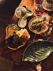 Oka Set of 2 Green Forage Pear and Leaf Dishes - Image 1 of 4