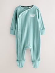 Baker by Ted Baker 2 Pack Textured Sleepsuits - Image 2 of 10