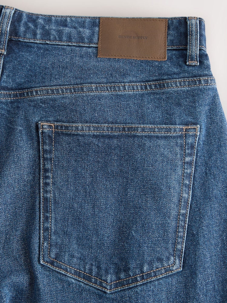 Blue Classic Vintage Barrel Fit Vintage Wash Denim Jeans - Image 5 of 5