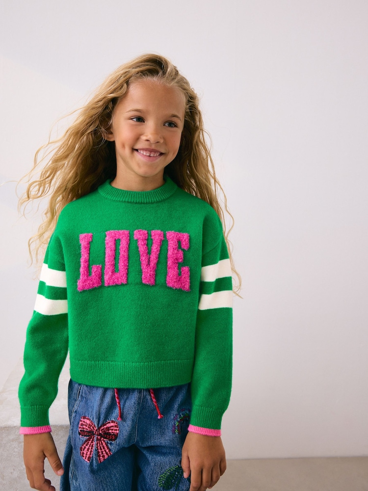 Green Love Graphic Jumper (3-16yrs) - Image 1 of 7