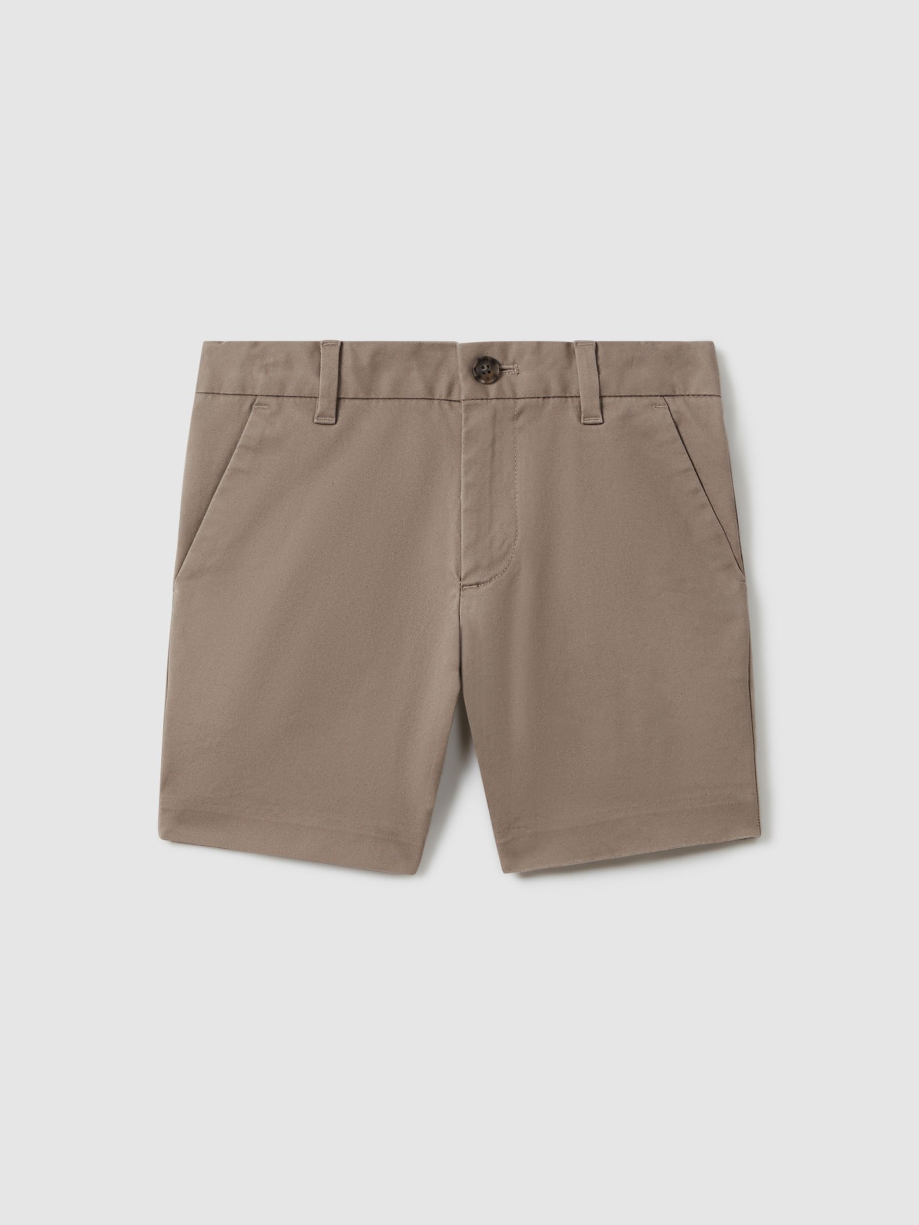 Reiss Stone Cotton Chino Shorts With Stretch