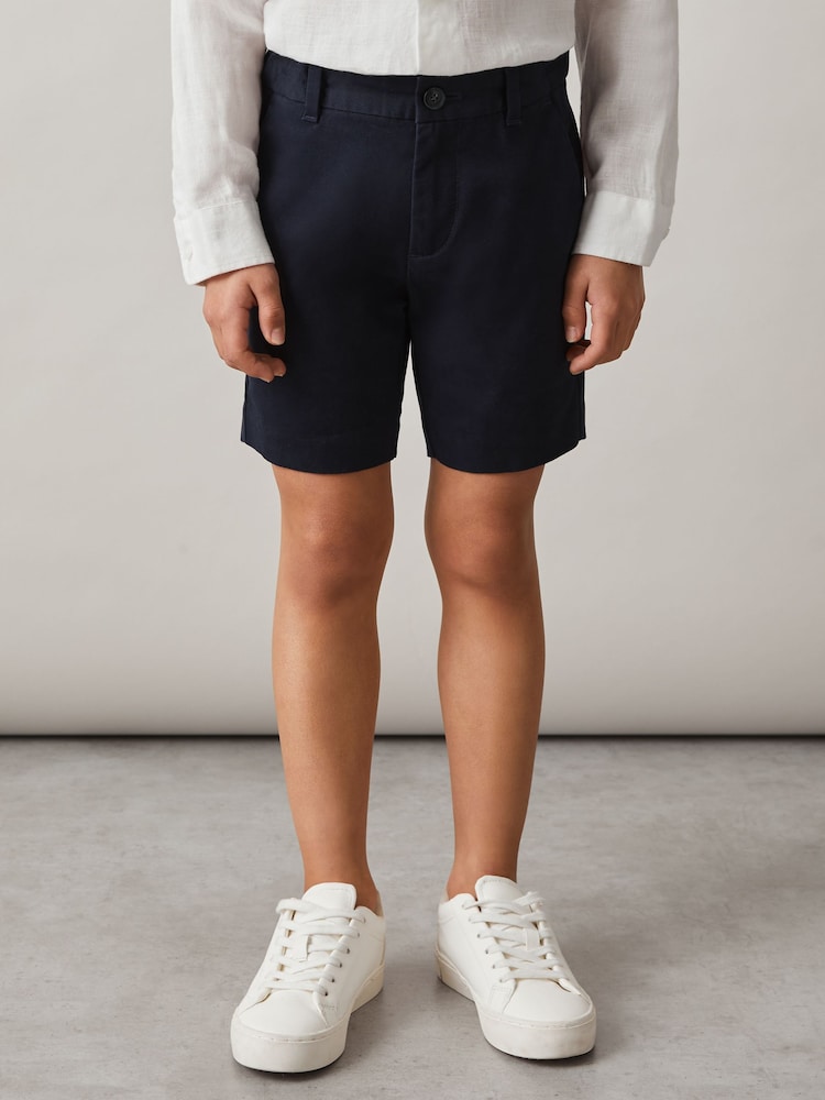 Azul marino - Pantalones cortos chinos con elástico Wicket de Reiss - Imagen 1 de 5