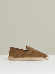 Reiss Stone Cannes Suede Penny-Strap Espadrilles - Image 1 of 6