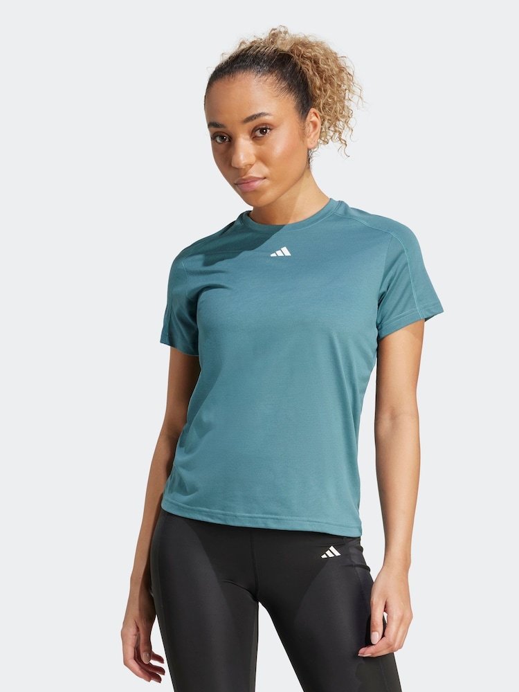 adidas Green Train Essentials Crew Neck T-Shirt - Image 1 of 6 adidas Green Train Essentials Crew Neck T-Shirt - Image 1 of 6