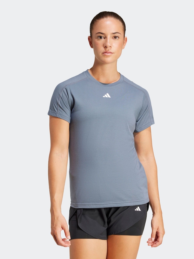 adidas Light Blue Train Essentials Crew Neck T-Shirt - Image 1 of 6 adidas Light Blue Train Essentials Crew Neck T-Shirt - Image 1 of 6