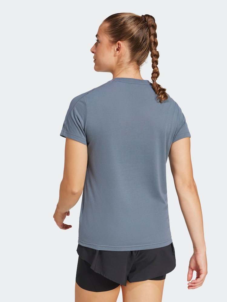adidas Light Blue Train Essentials Crew Neck T-Shirt - Image 2 of 6 adidas Light Blue Train Essentials Crew Neck T-Shirt - Image 2 of 6