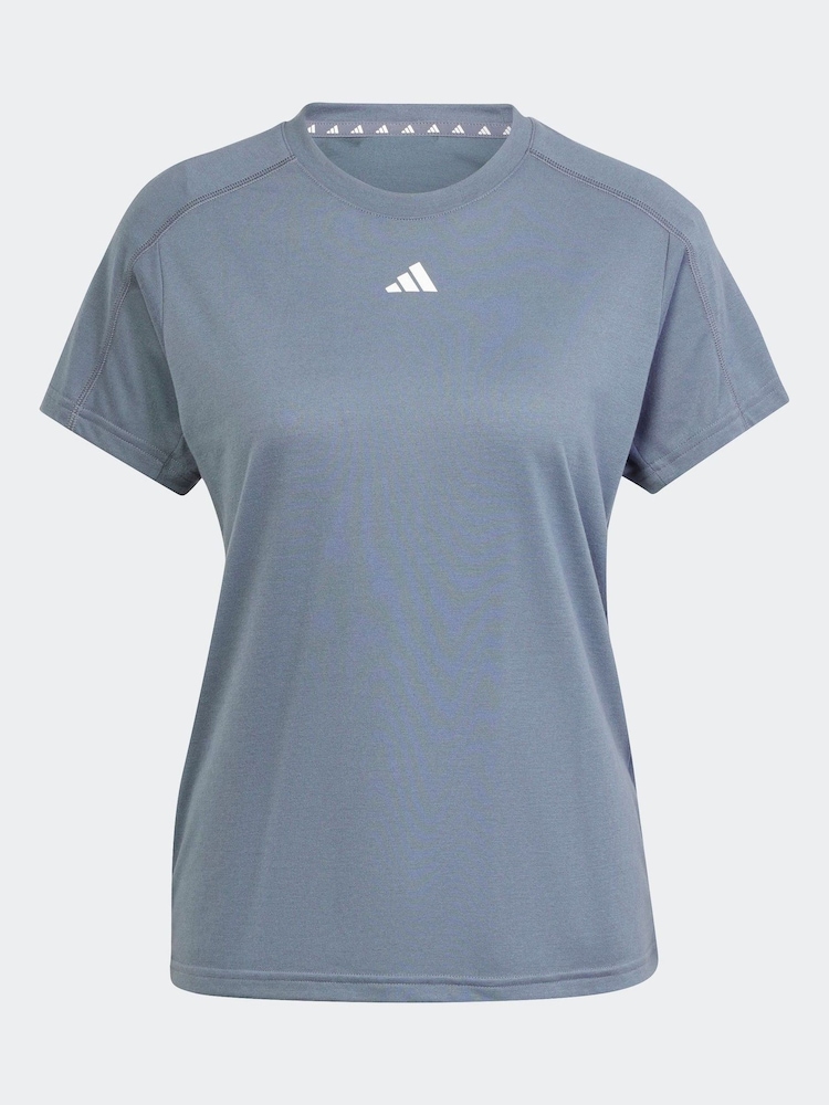 adidas Light Blue Train Essentials Crew Neck T-Shirt - Image 6 of 6