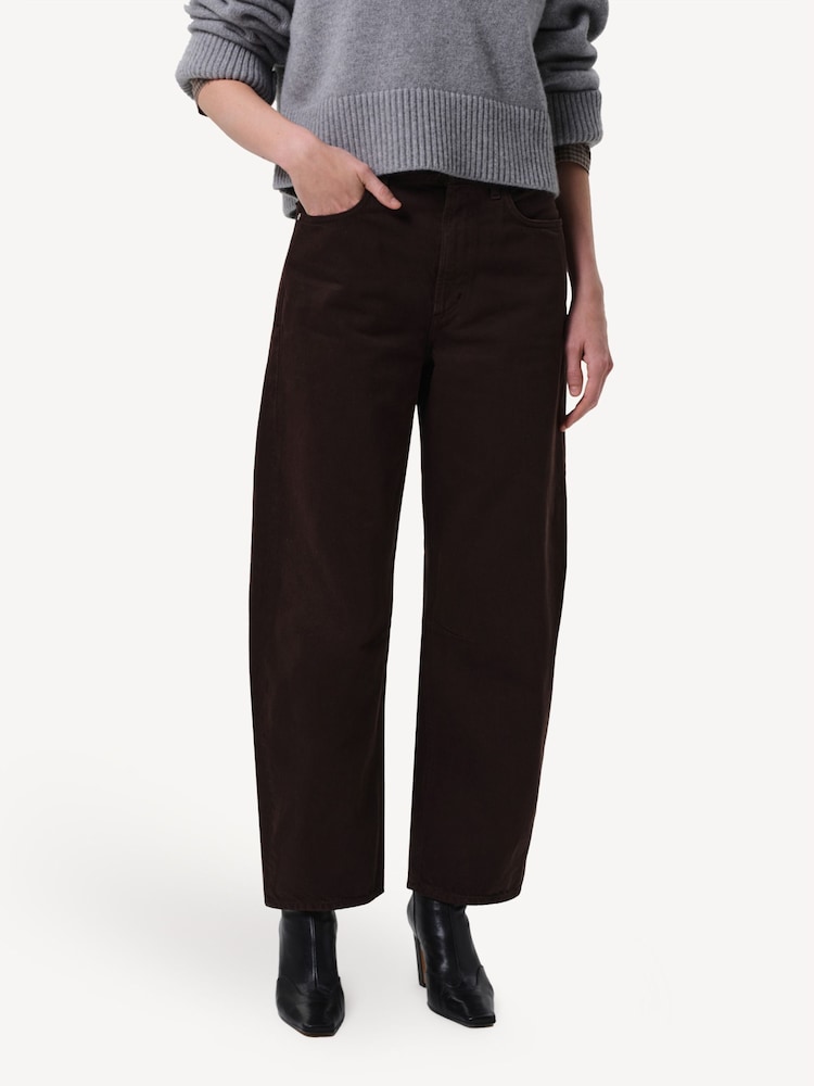 Citizens of Humanity Chocolate Brown Miro Wash Mid Rise Relaxed Barrel Jeans - Image 1 of 6
