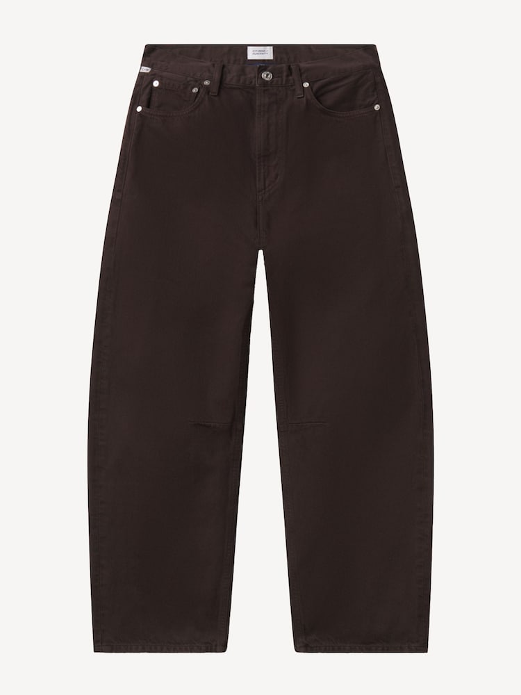 Citizens of Humanity Chocolate Brown Miro Wash Mid Rise Relaxed Barrel Jeans - Image 6 of 6