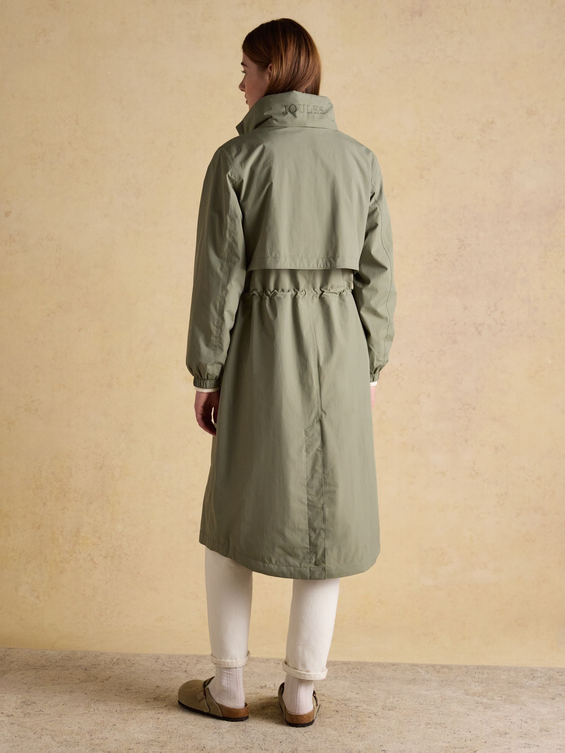Buy Joules Hensley Khaki Green Longline Waterproof Coat with