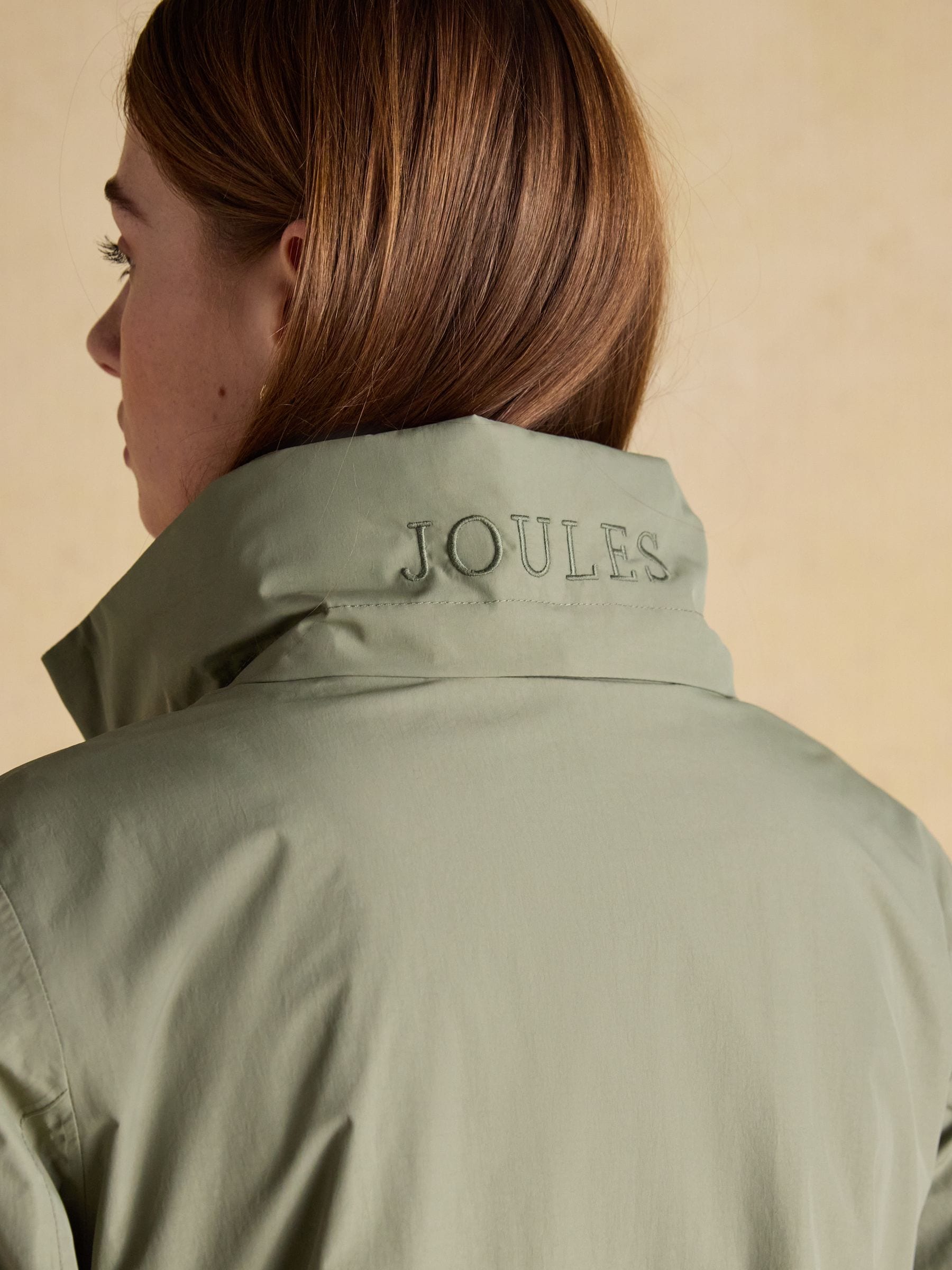Buy Joules Hensley Khaki Green Longline Waterproof Coat with