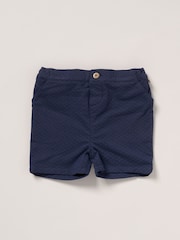 Little Gent Blue 100% Cotton T-Shirt Shorts and Waistcoat Outfit Set - Image 3 of 4