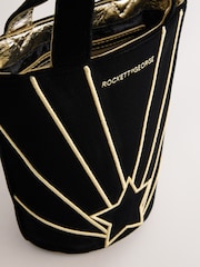 Rockett St George Black Velvet Star Bucket Bag - Image 7 of 9