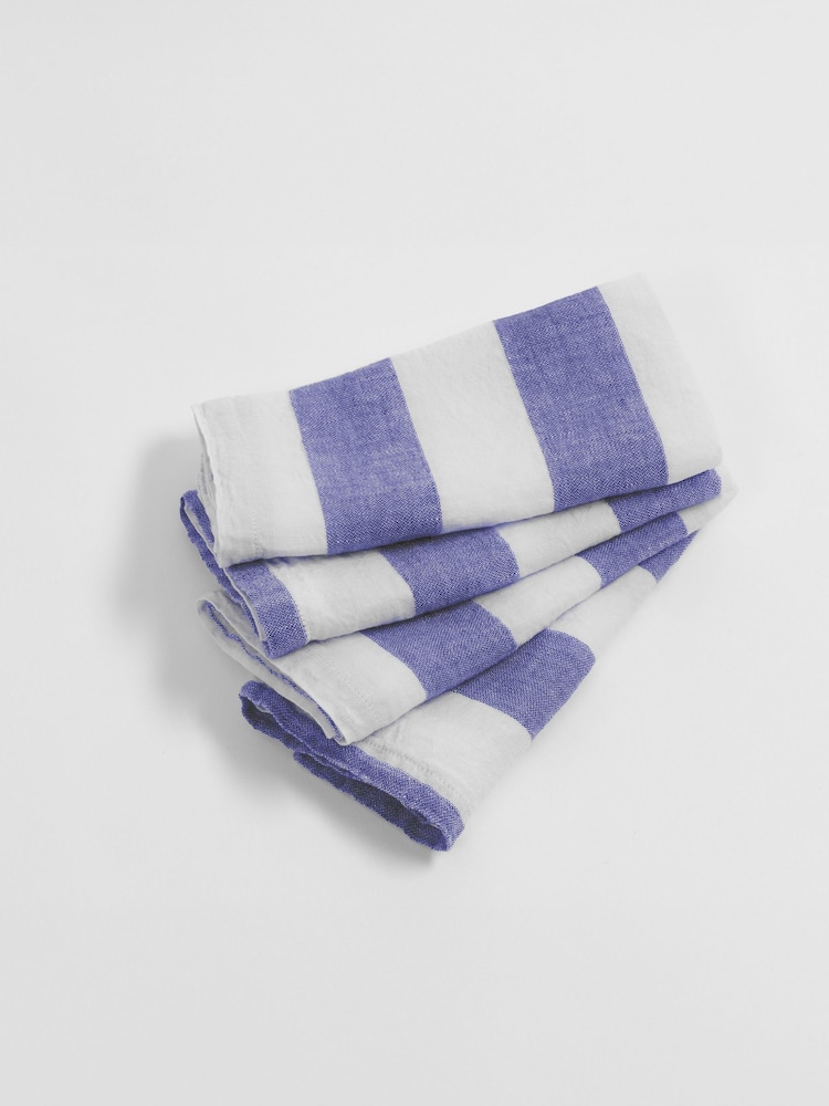 Secret Linen Store Wide Stripe 100% Linen Napkins - Imagem 2 de 2