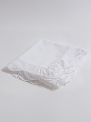 Secret Linen Store White Bonnie Broderie Cotton Linen Table Runner - Image 3 of 3