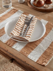 Secret Linen Store Amber Wide Stripe 100% Linen Placemats - Image 1 of 3