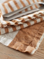 Secret Linen Store Amber Wide Stripe 100% Linen Placemats - Image 2 of 3