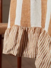 Secret Linen Store Amber Wide Stripe 100% Linen Table Cloth - Image 2 of 3