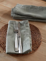 Secret Linen Store Olive Green Twill Napkins - Image 1 of 3