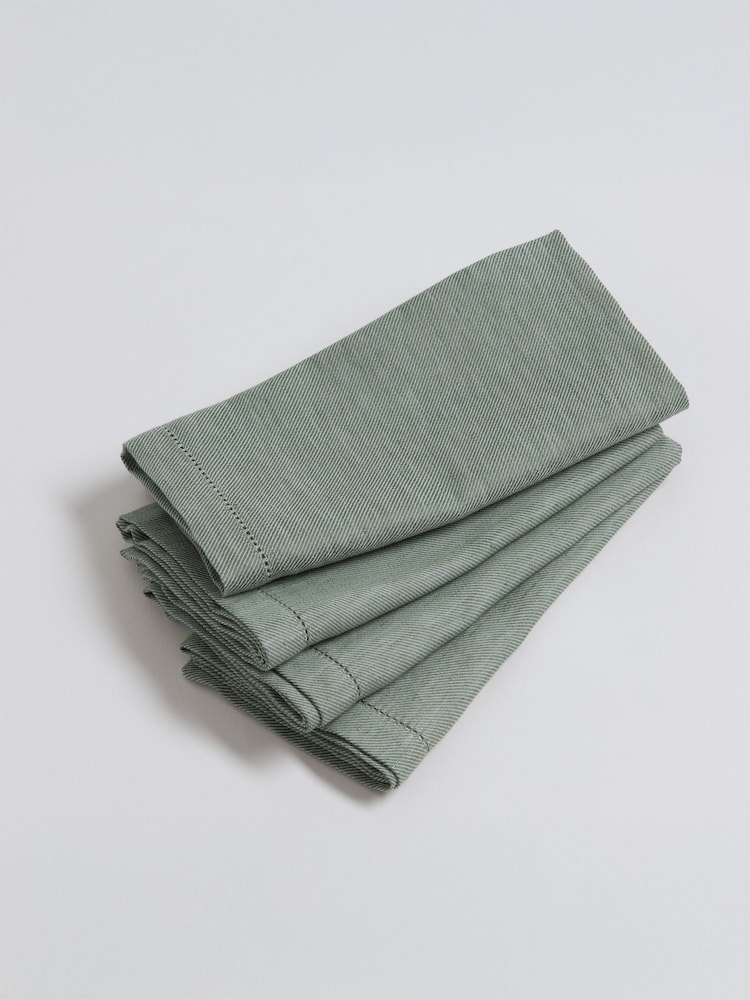 Secret Linen Store Olive Green Twill Napkins - Image 3 of 3