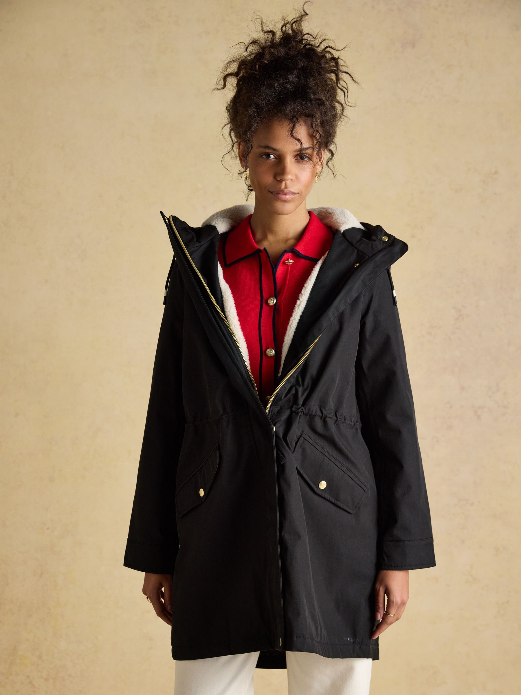 Buy Joules Portwell Cosy Black Fleece Lined Waterproof Raincoat