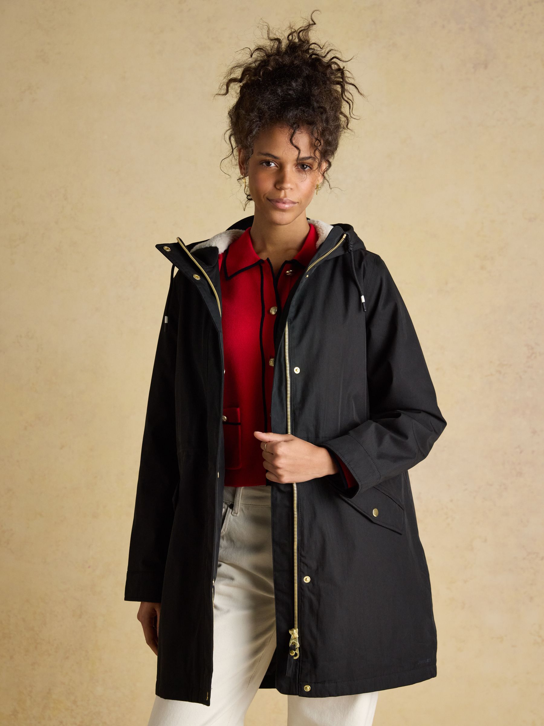 Buy Joules Portwell Cosy Black Fleece Lined Waterproof Raincoat