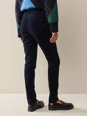 Navy Blue Corduroy Skinny Trousers - Image 4 of 9
