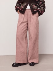 Red/Cream Gingham Wide Leg Trousers - Image 2 of 7