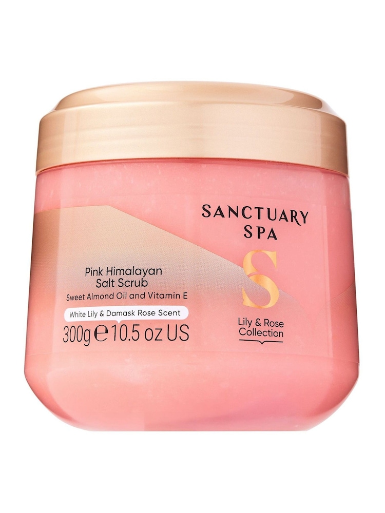 Sanctuary Spa Rose Pink White Lily and Damask Himalayan Salt Scrub 300ml - Image 1 of 1