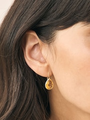 Champagne Gold Stone Sparkle Teardrop Earrings - Image 3 of 6