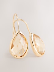 Champagne Gold Stone Sparkle Teardrop Earrings - Image 5 of 6