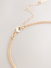 Gold Tone Sparkle Petal Layered Necklace - Image 6 of 6