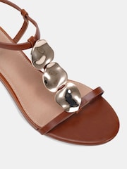 Novo Brown MAGDA Hardware Detail Block Heel Sandals - Image 6 of 7