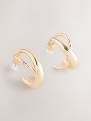 Gold Tone Crossover Hoop Earrings - Image 5 of 7