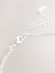 Silver Tone Sparkle Petal Layered Necklace - Image 6 of 6