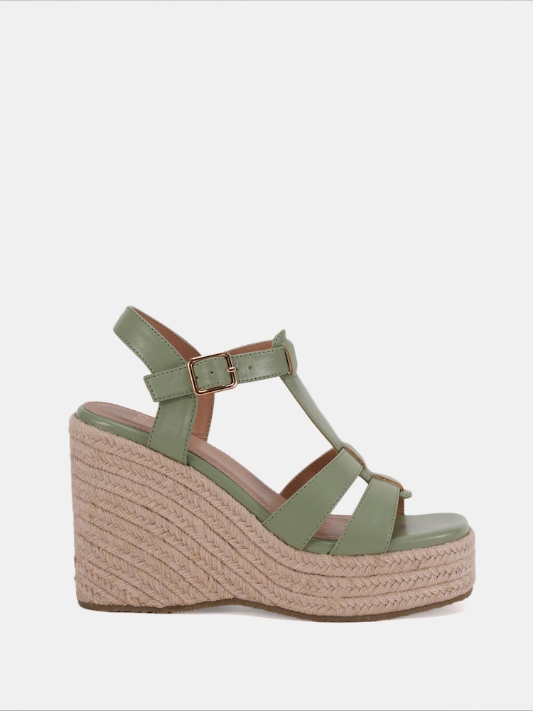Grün - Novo BEATRIX Tbar Wedge Espadrille Sandals - Bild 2 von 6 Grün - Novo BEATRIX Tbar Wedge Espadrille Sandals - Bild 2 von 6