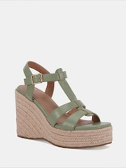 Grün - Novo BEATRIX Tbar Wedge Espadrille Sandals - Bild 3 von 6