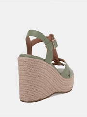 Grün - Novo BEATRIX Tbar Wedge Espadrille Sandals - Bild 4 von 6