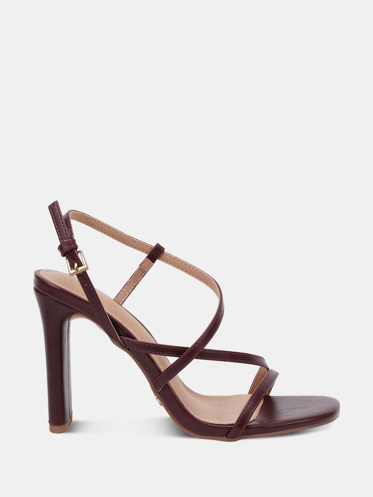 Novo Red Wide Fit MONDRIAN Strappy Heeled Sandals - Image 2 of 6 Novo Red Wide Fit MONDRIAN Strappy Heeled Sandals - Image 2 of 6