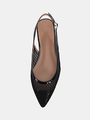 Novo Black CALLIE Mesh Point Slingback Flat Shoes - Image 5 of 6