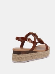 Braun - Novo SASKIA Hardware Detail Espadrille Flatform Sandals - Bild 4 von 6